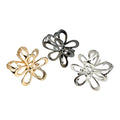 Haarklammer Blume Metall Filigran Gold Silber Gunmetal