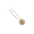 Haarnadel mit Goldblume und AB-Kristallen