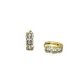 Waterproof Hoop Earrings Gold-Tone Baguette & Round Zirconia