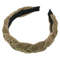 Haarreif Khaki Wolle Geflochten Goldkette 35mm