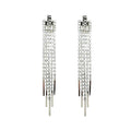 Wasserdichte Zirkonia Pavé Mesh Fringe Ohrstecker Silber