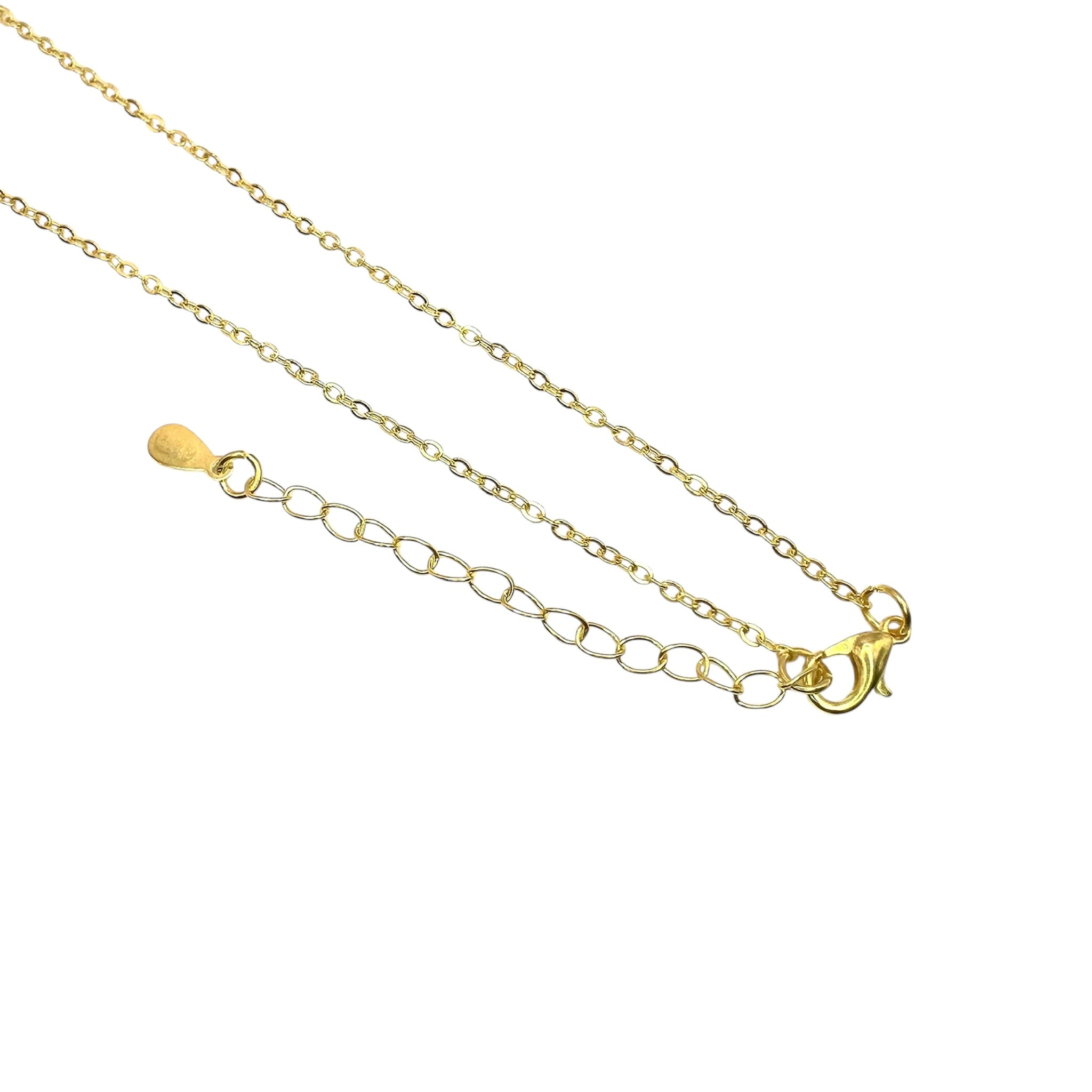 Wasserdichte Ankerkette Perlen-Zirkonia Anhänger 12mm Gold 41+5cm