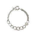 Wasserdichtes Multi-Chain Chunky Glieder Armband Blume Silber 19cm
