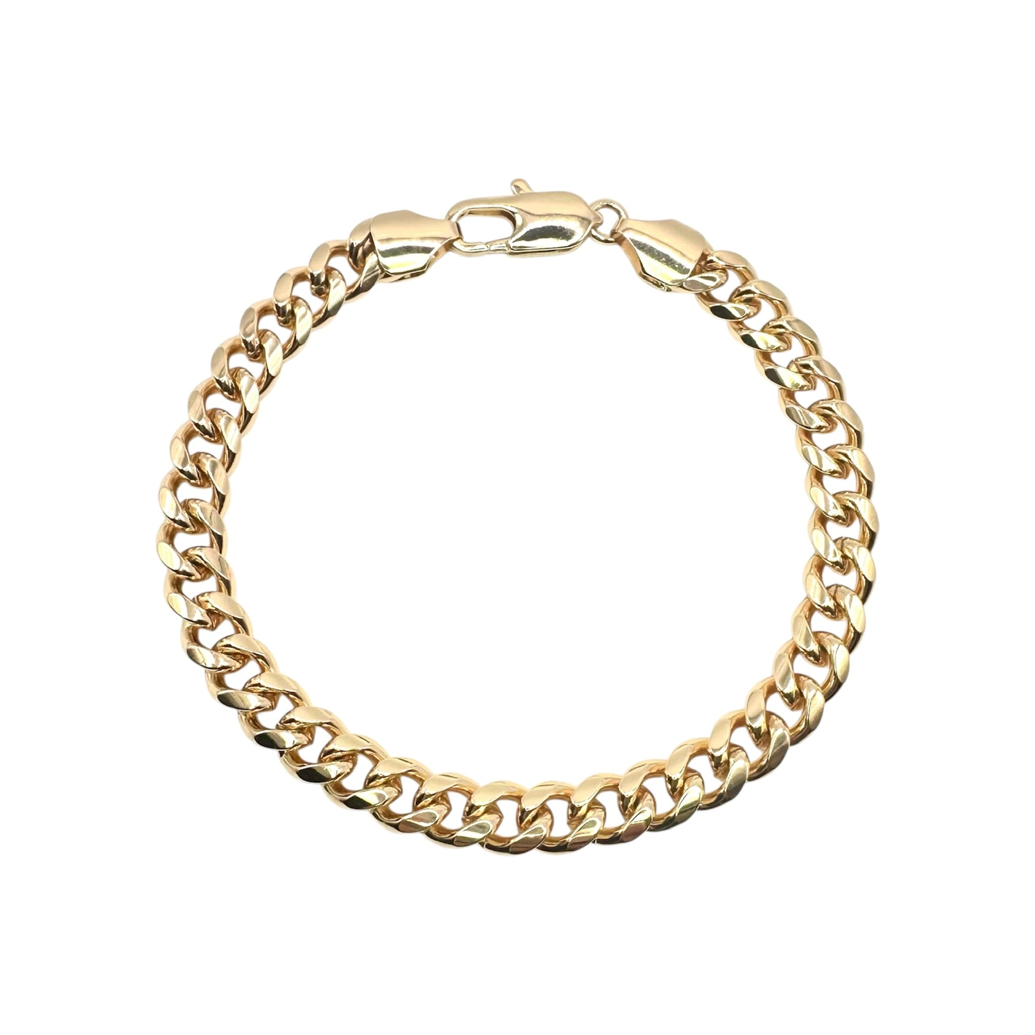 Wasserdichtes Cuban Link Panzerarmband 8mm Gold 23cm