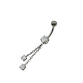 Titan Bauchnabelpiercing CZ Kette 1.6x10mm
