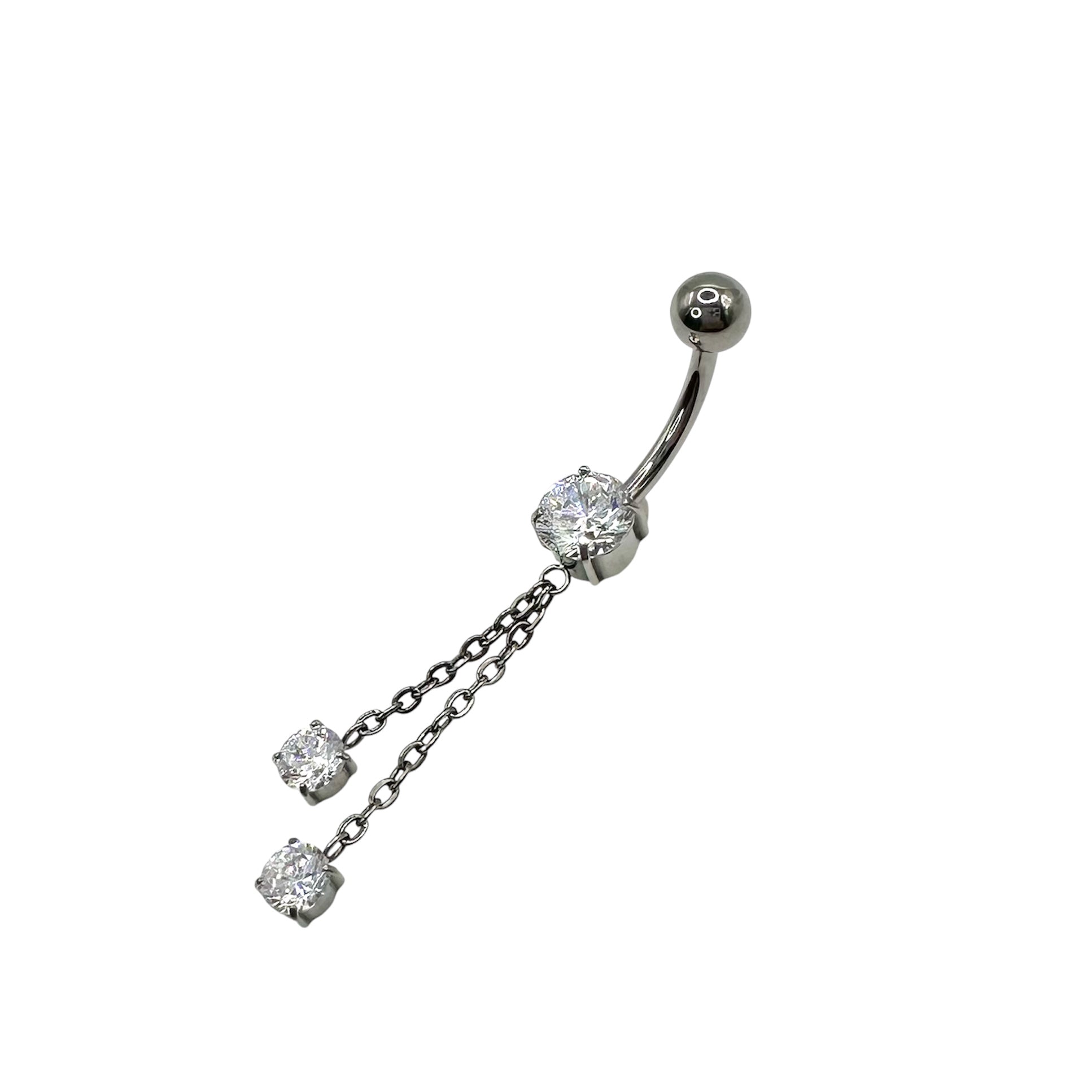 Titan Bauchnabelpiercing CZ Kette 1.6x10mm