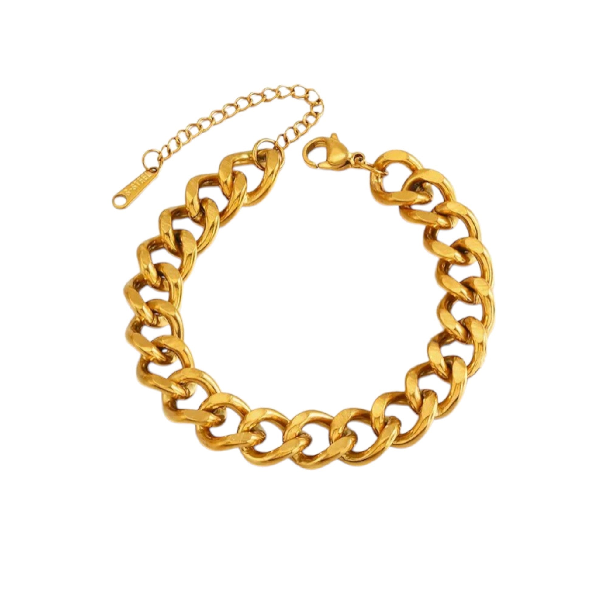 Wasserdichtes Panzerarmband Gold 16 cm + 5 cm