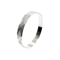 Wasserdichtes Diamantschliff Rauten Slip-On Bangle Armreif Silber