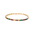 Wasserdichtes Armband mit bunten Kristallen Goldfarbe 19cm