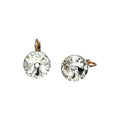 Waterproof Rivoli Crystal Earrings Crystal Clear Gold 12mm
