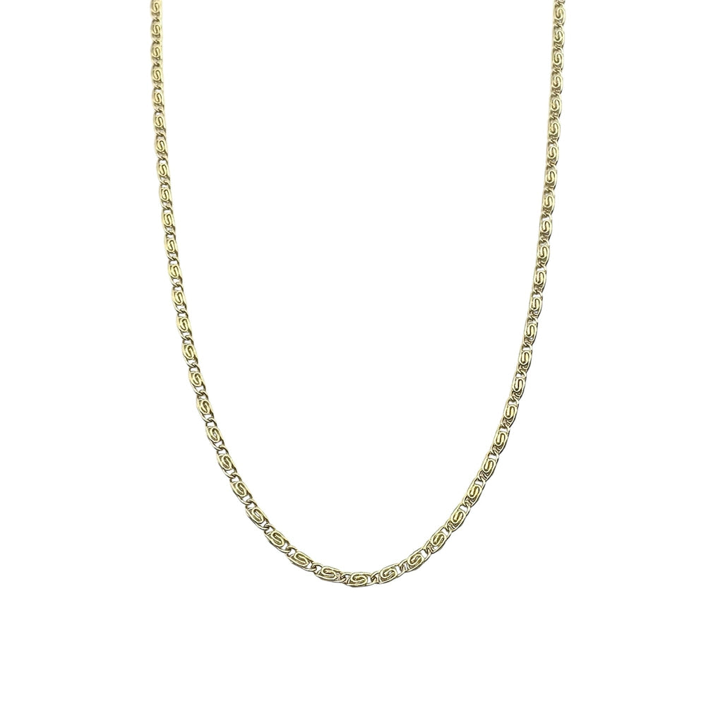 Wasserdichte Scroll-Glieder-Kette 2mm 46cm Gold