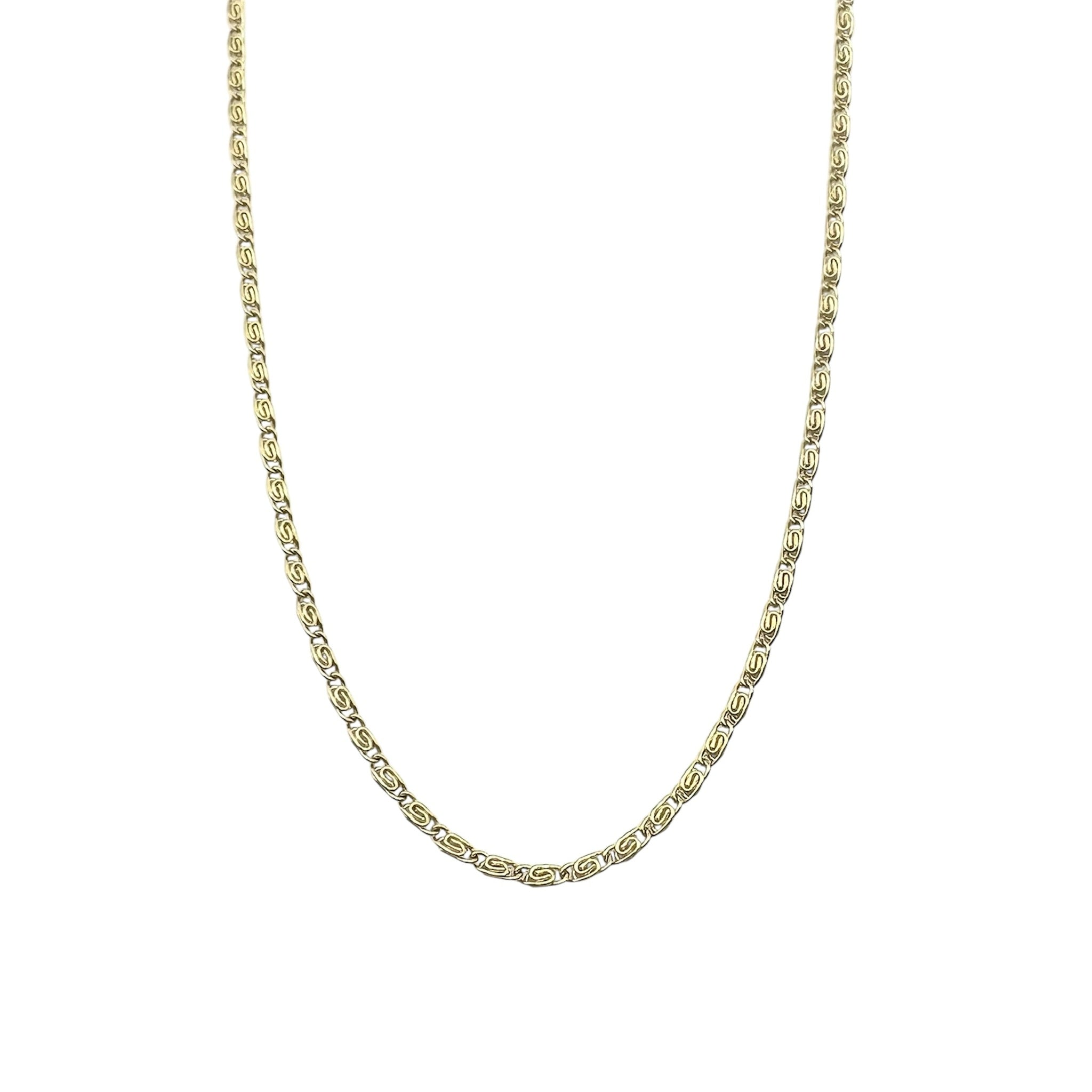 Wasserdichte Scroll-Glieder-Kette 2mm 46cm Gold