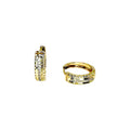 Waterproof Hoop Earrings Gold Color Crystal Pavé