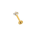 Titan Labret (Flat Back) Gold CZ Princess Cut 1.2x8mm 3mm