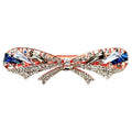 Automatikhaarspange Schleife Rosegold Baguette Kristall Tricolor Strass Aurora
