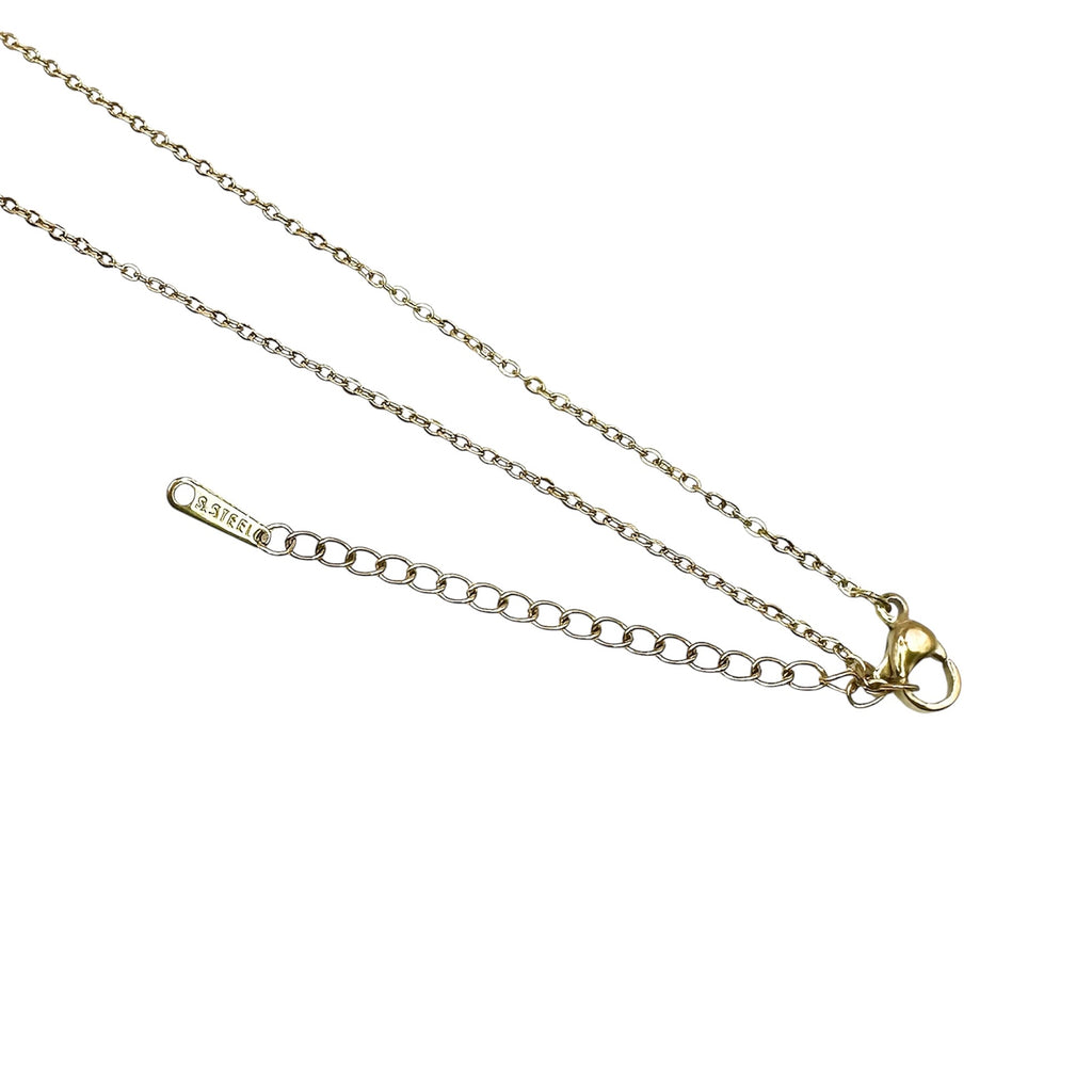 Wasserdichte Y-Halskette mit geometrischem Anhänger Gold