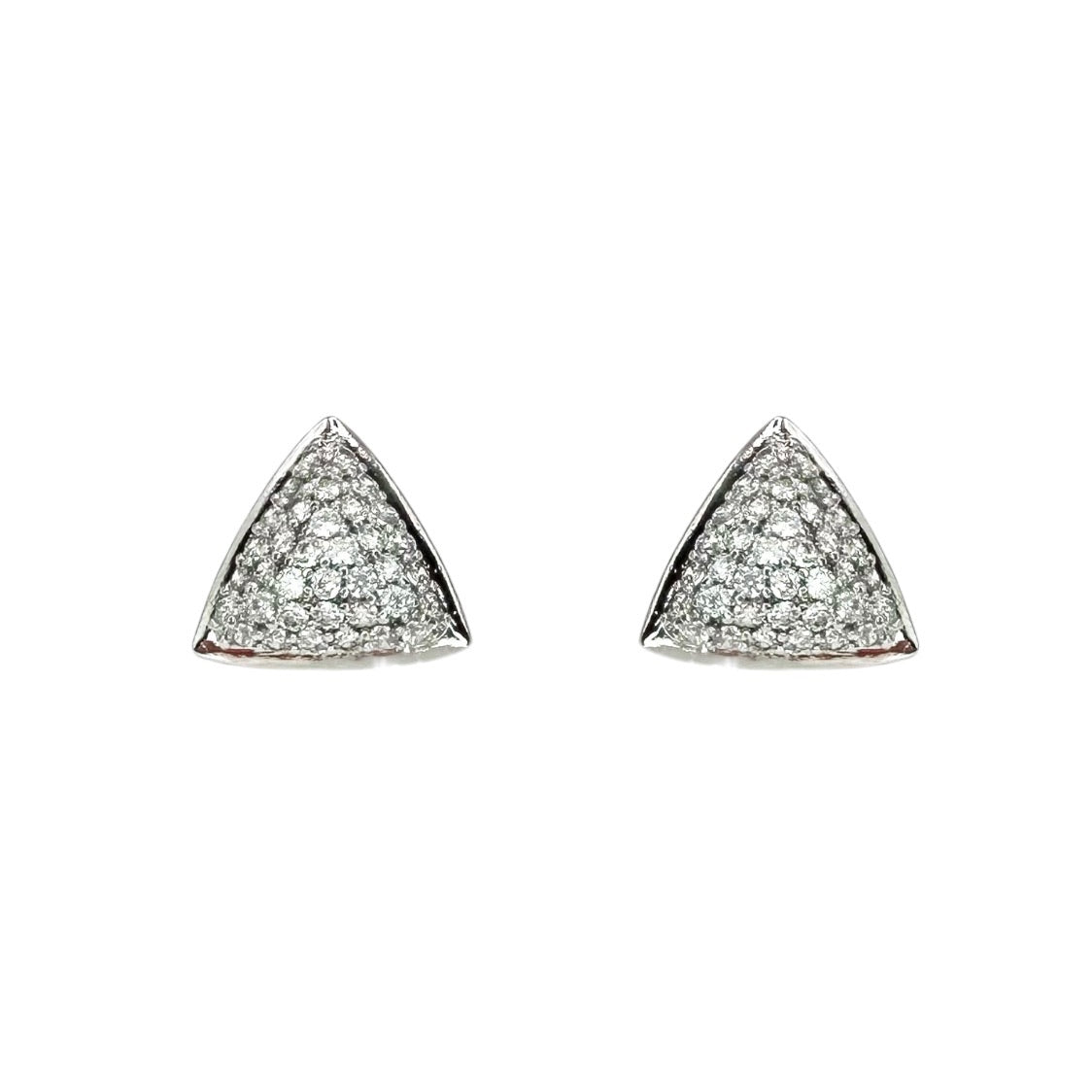 Wasserdichte Zirkonia Pavé Dreieck Ohrstecker Silber