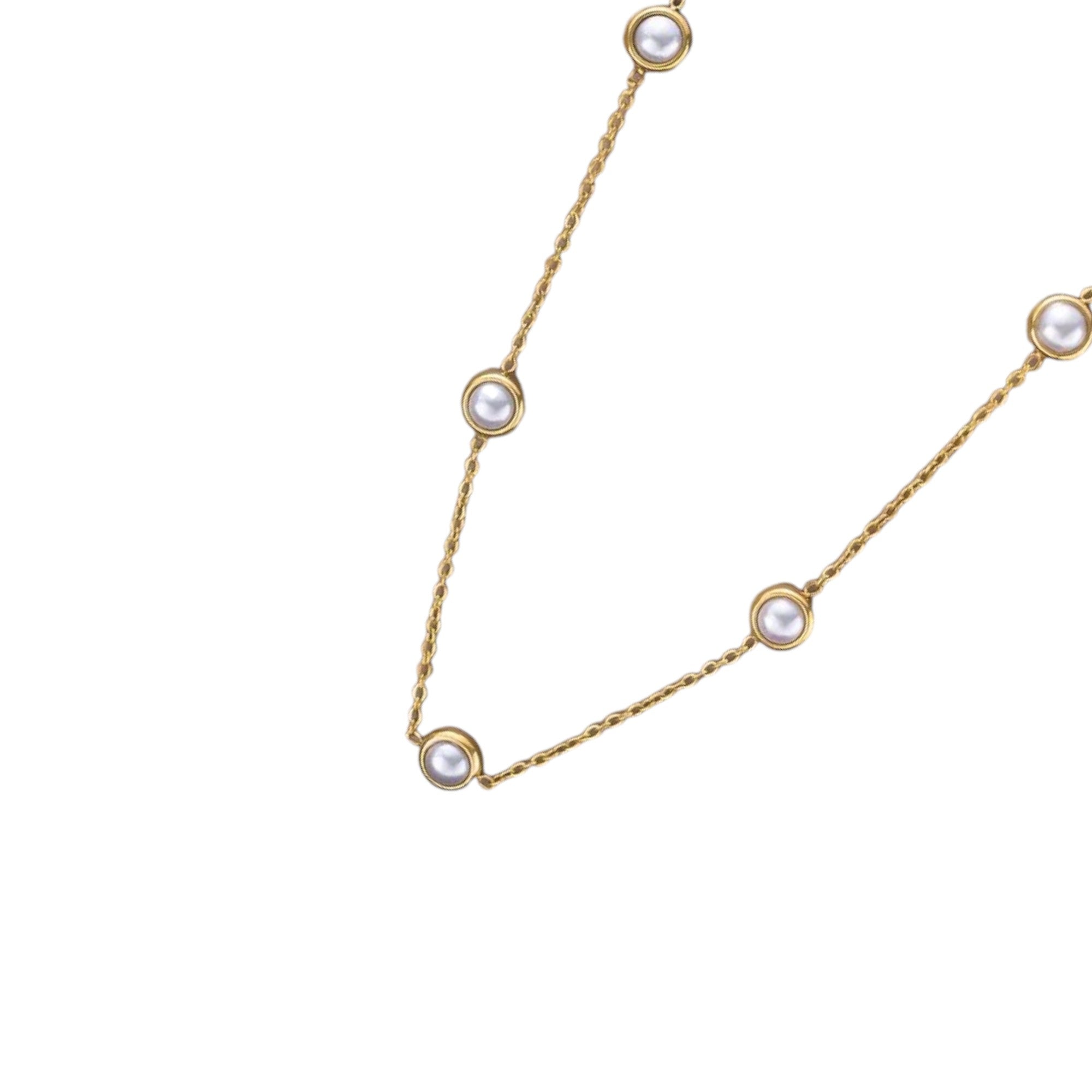 Waterproof Pearl Necklace Gold
