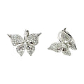 Waterproof Earrings Silver Butterfly Fully Set Crystal Pavé Glamorous Statement