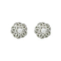 Wasserdichte Zirkonia Filigran Blume Ohrstecker Silber