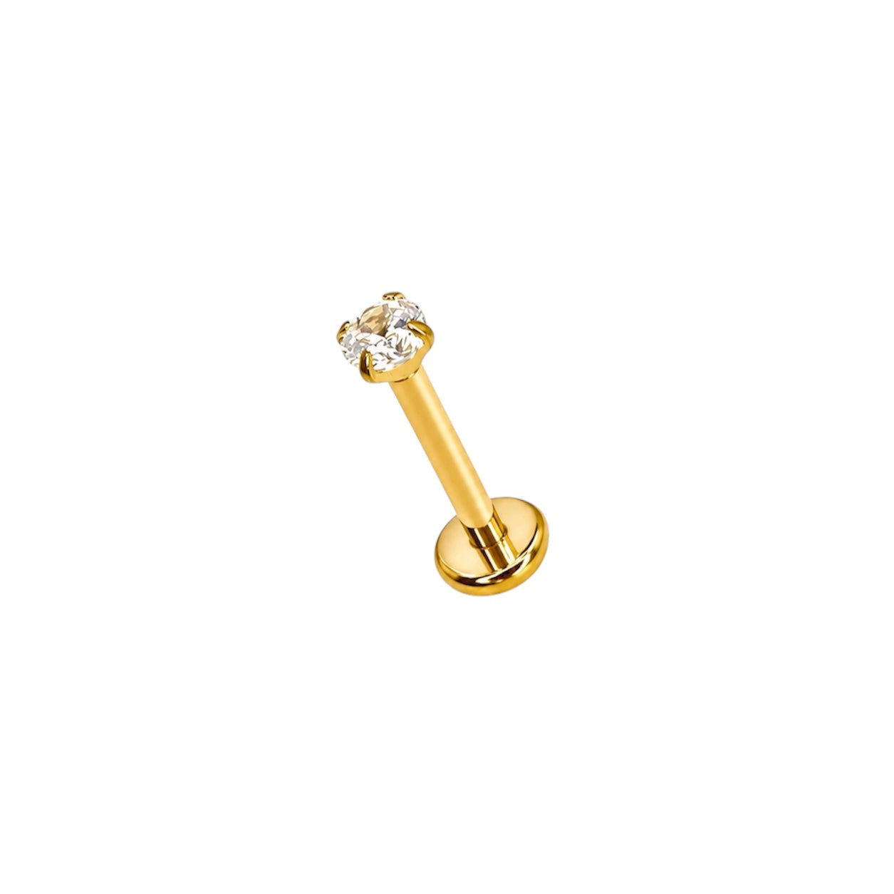 Titan Labret (Flat Back) Gold CZ 1.2x8mm 2.5mm