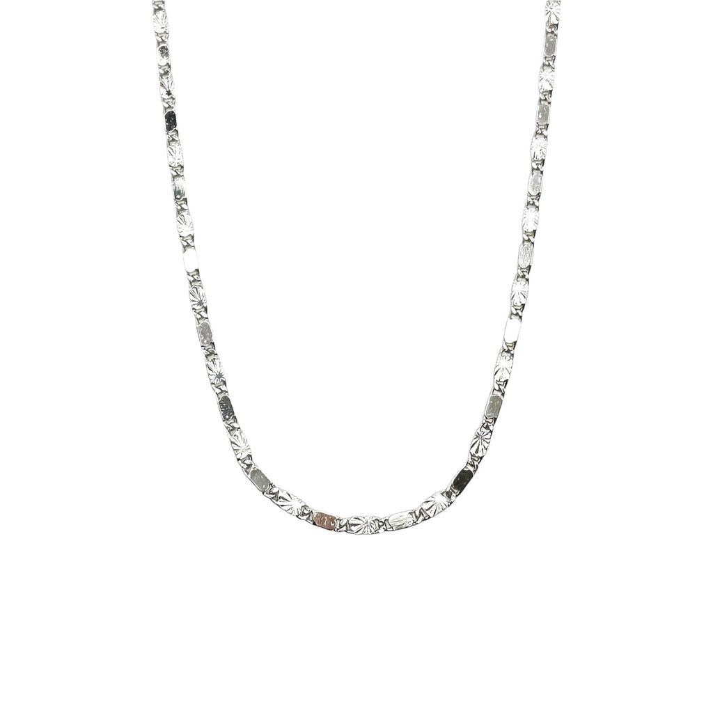 Wasserdichte Diamantschliff-Plättchen-Kette 2mm 45cm Silber