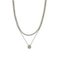Wasserdichte Doppelkette mit Strass und Zirkonia