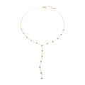 Wasserdichte Y-Halskette mit Perlen Gold 56 cm + 5,5 cm