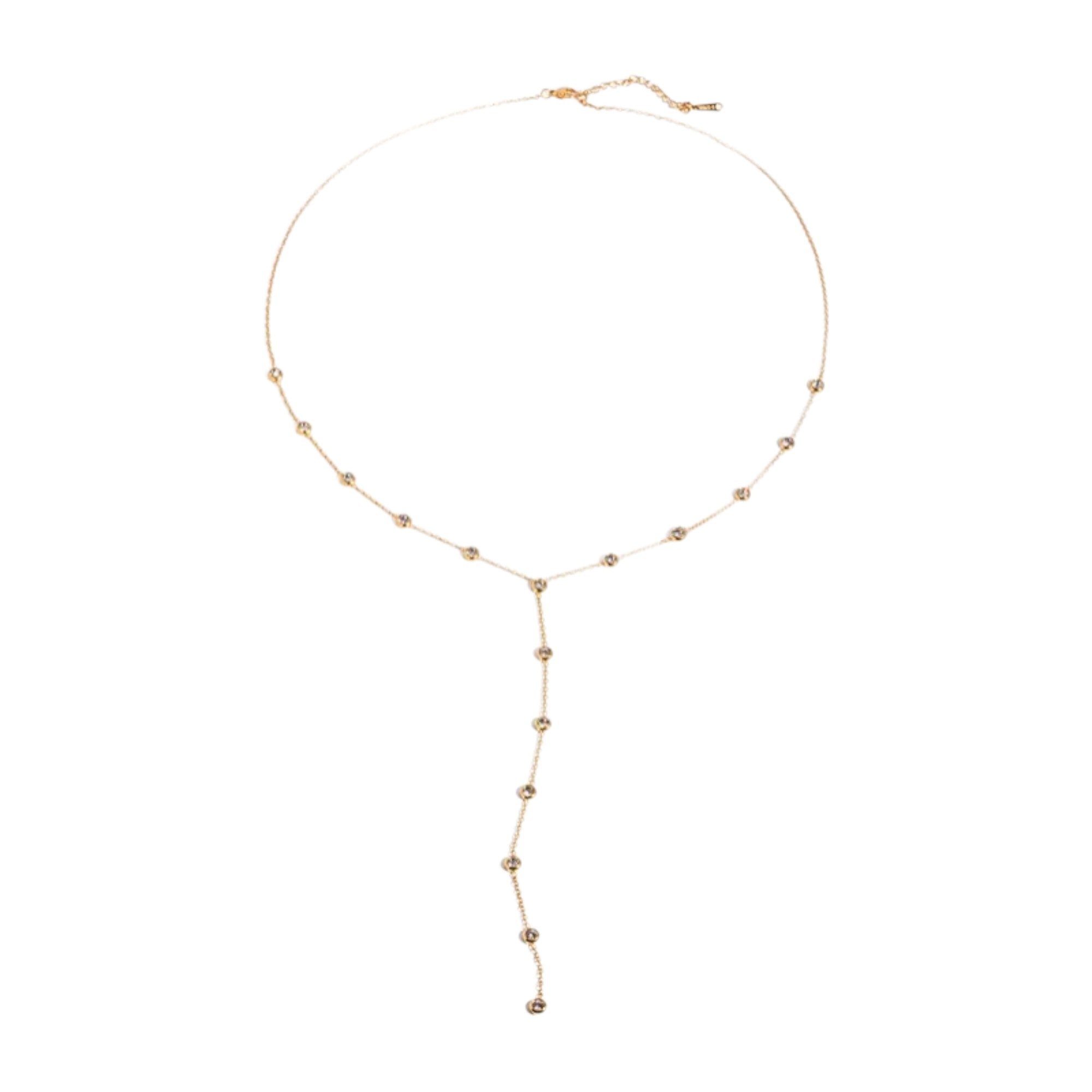 Wasserdichte Y-Halskette mit Perlen Gold 56 cm + 5,5 cm
