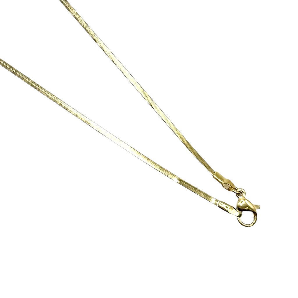 Wasserdichte Schlangenkette Herringbone 1,5mm 45cm Gold