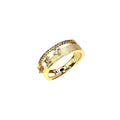Wasserdichter breiter Ring mit Zirkonia Gold