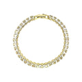 Wasserdichtes Klares Zirkonia Tennis-Armband, goldfarben
