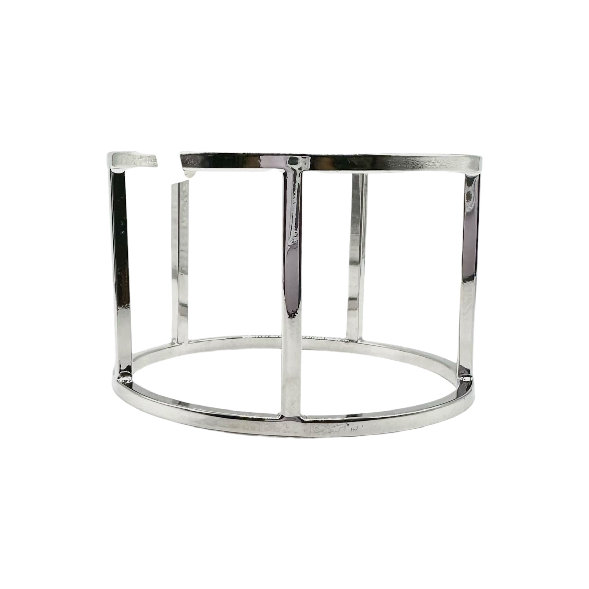 Wasserdichter Cage Cuff Bangle Armreif Silber 6,5cm innen 4,5cm breit
