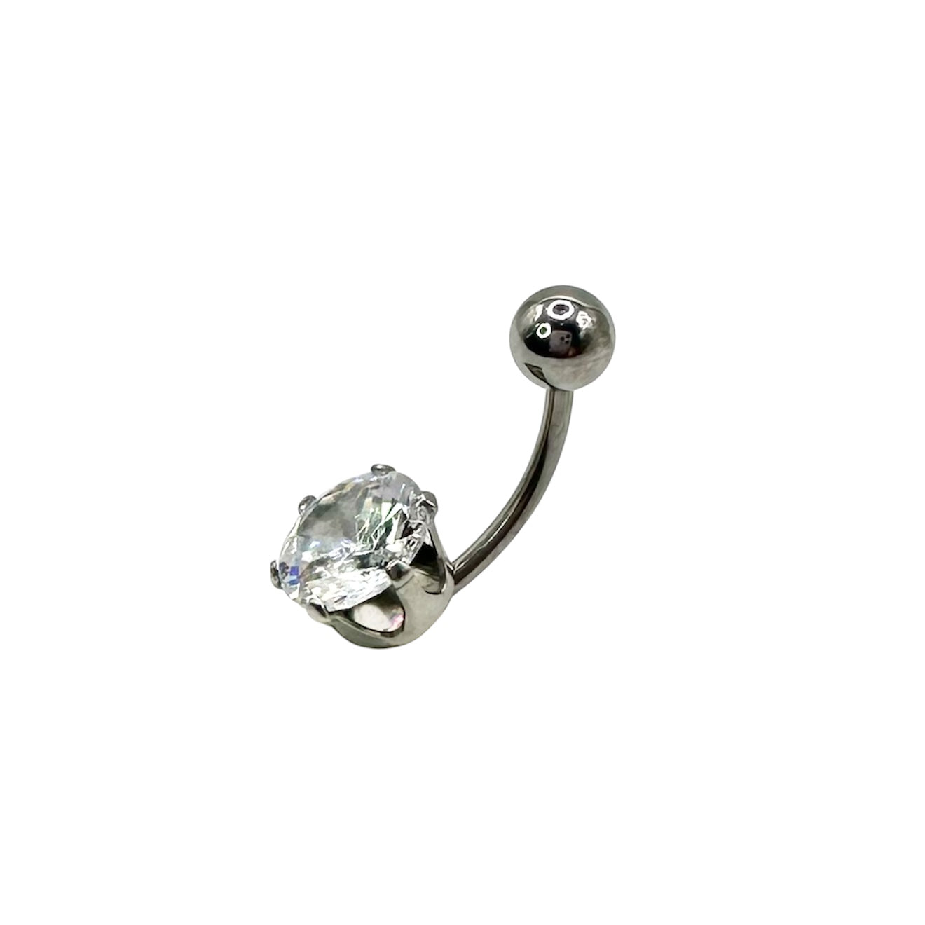 Edelstahl 316L Bauchnabelpiercing CZ 1.6x8mm