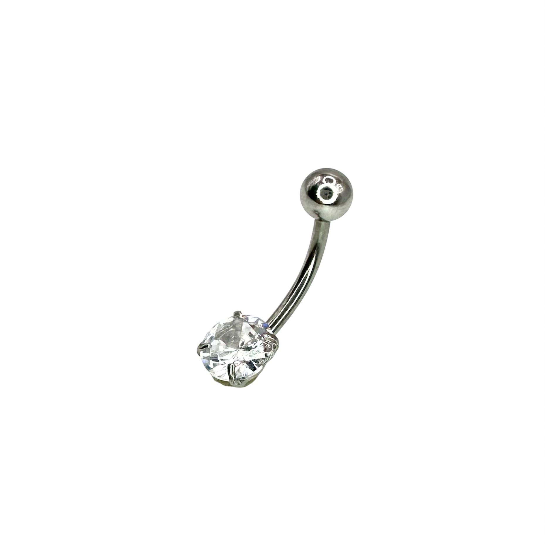 Edelstahl 316L Bauchnabelpiercing CZ 1.6x12mm