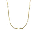 Waterproof Cuban Chain Necklace with Pearls Gold Color