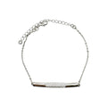 Wasserdichtes Ankerkette Curved Bar Zirkonia Pavé Armband Silber 14,5+5,5cm