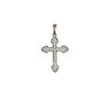 Wasserdichter gotischer Kreuz-Anhänger mit Zirkonia-Pavé und Pfeil-Enden Rosegold