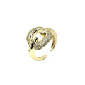 Wasserdichter offener Knoten-Ring mit Zirkonia-Pavé Gold