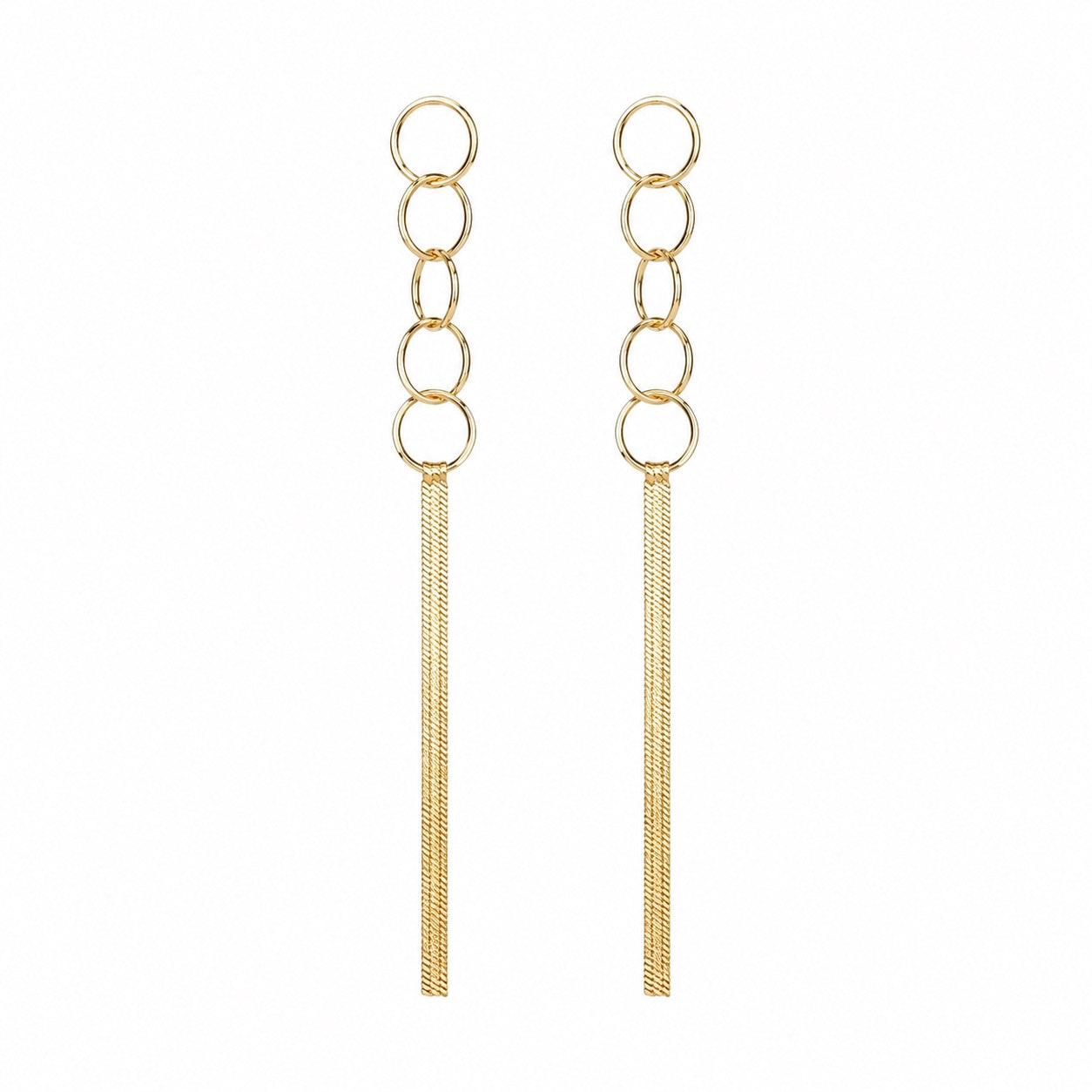 Wasserdichte Kreis-Kette Flachkette Tassel Ohrringe Gold 95mm