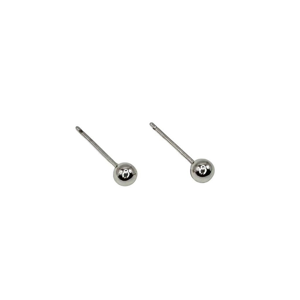 Wasserdichte Kugel Ball Ohrstecker Silber