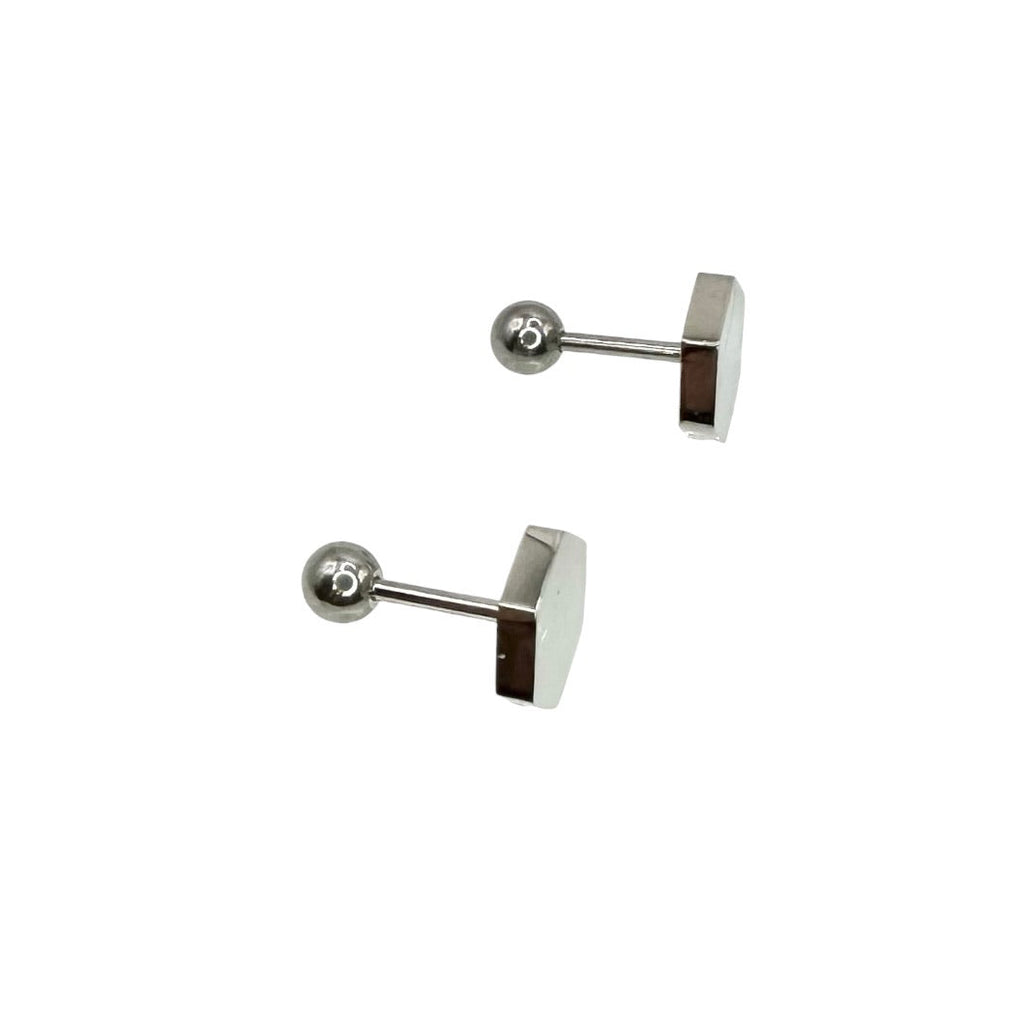Wasserdichte Hexagon Fake Piercing Ohrstecker, silberfarben