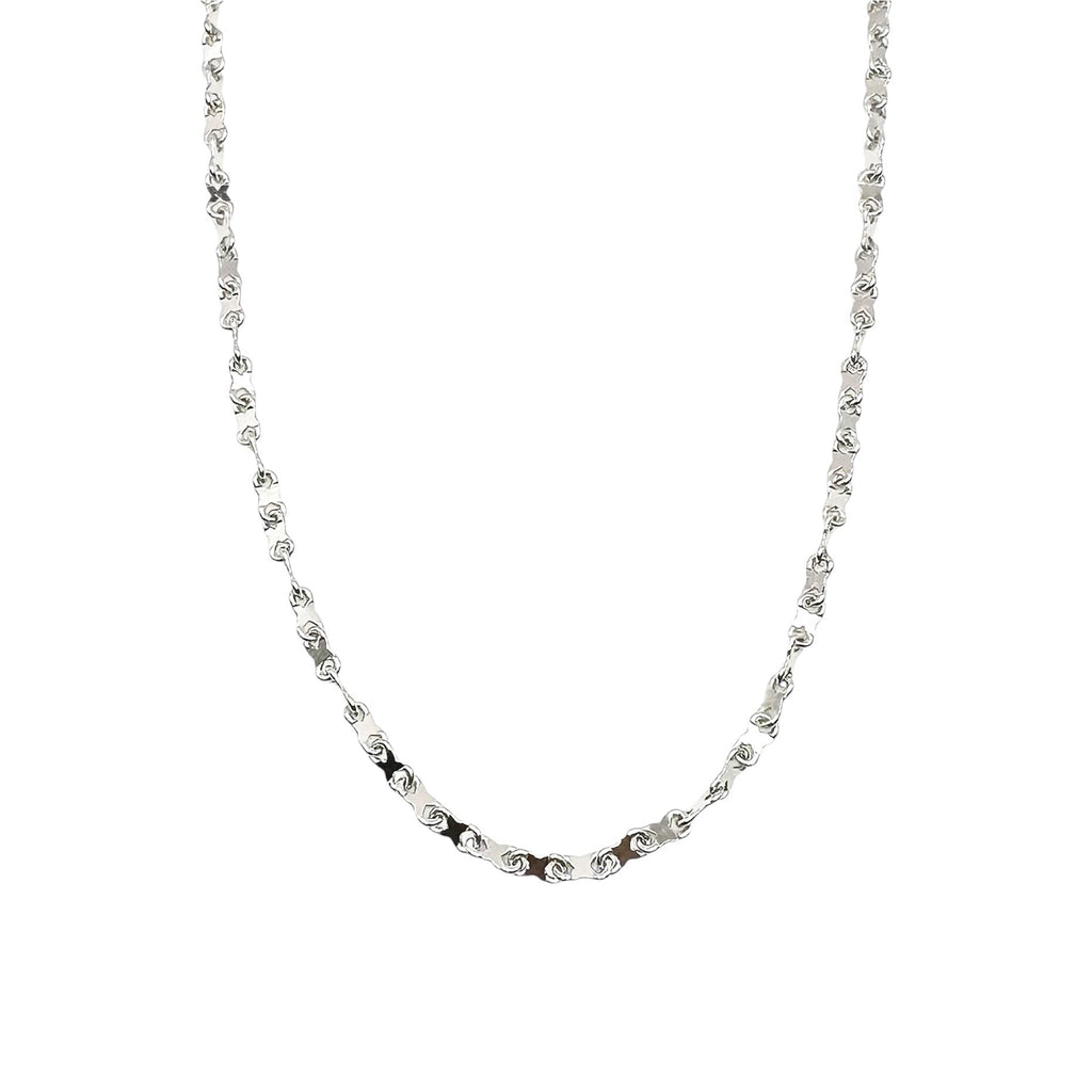 Wasserdichte Plättchen-Kette 2mm 45cm Silber