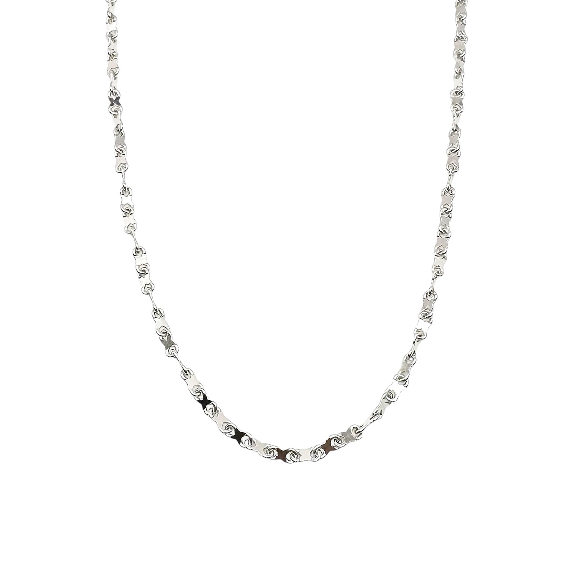 Wasserdichte Plättchen-Kette 2mm 45cm Silber