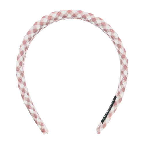 Headband Pink Gingham Padded 16mm