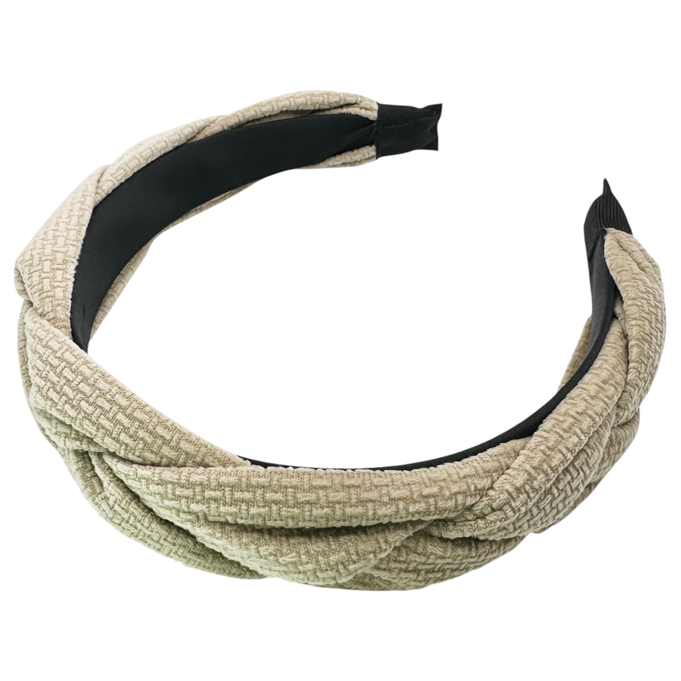 Haarreif Creme Raffia Geflochten Twist Boho 39mm