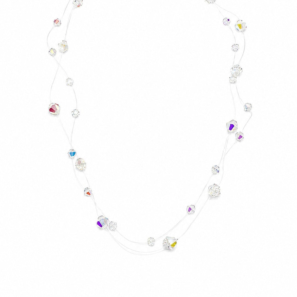 Waterproof Illusion Nylon Crystal Chain Aurora Borealis Multicolor 39+5cm