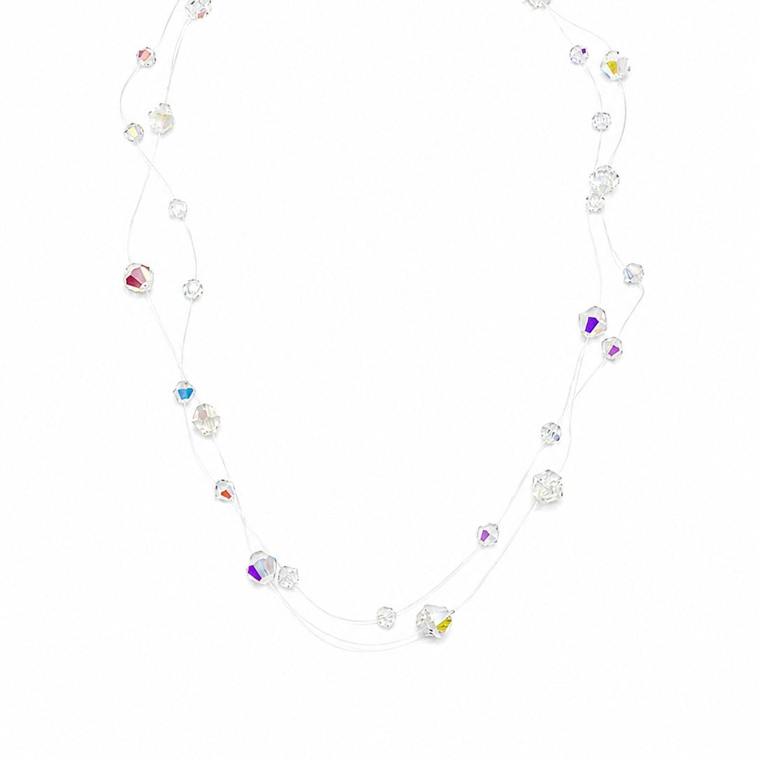 Waterproof Illusion Nylon Crystal Chain Aurora Borealis Multicolor 39+5cm