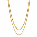 Wasserdichte Dreifach-Layering-Halskette Goldfarbe