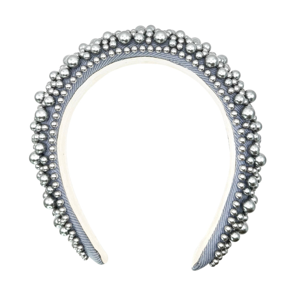 Haarreif Silbergrau Perlen Opulent Glamour 45mm